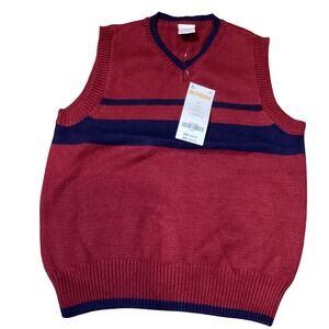 Gymboree Red Navy Striped V Neck Sweater Vest Toddler Boy Size 3T 100% Cotton‎